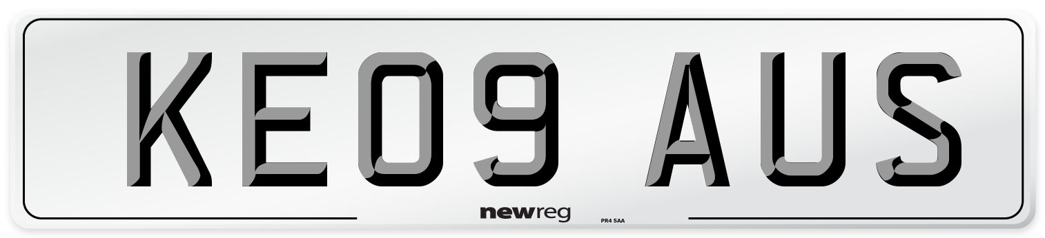 KE09 AUS Number Plate from New Reg